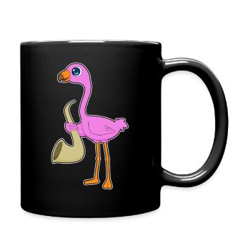 Flamingo Musiker Saxophon Musik - Tasse einfarbig - Schwarz - Rechts