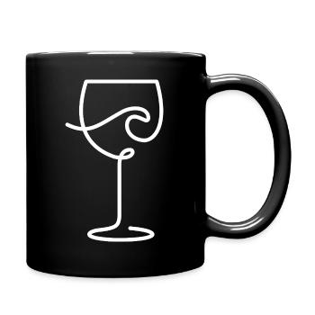 Wine glass for wine lovers and time-out - Full Colour Mug - black - Right