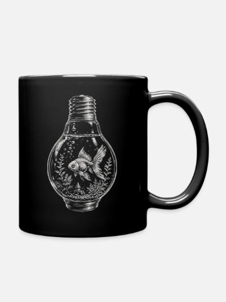 Glühbirnen-Goldfisch-Terrarium - Tasse einfarbig - Schwarz