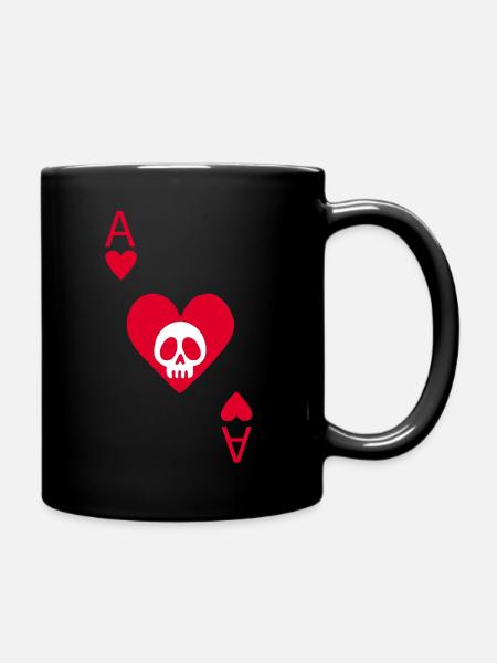 Herzschädel - Tasse einfarbig - Schwarz