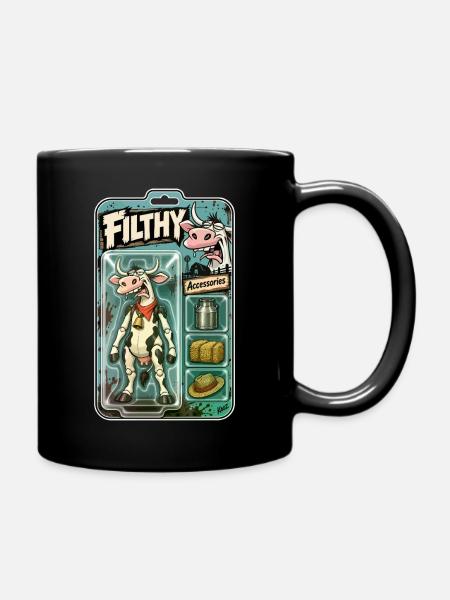 Schmutzige Kuh-Actionspielzeugverpackung - Tasse einfarbig - Schwarz