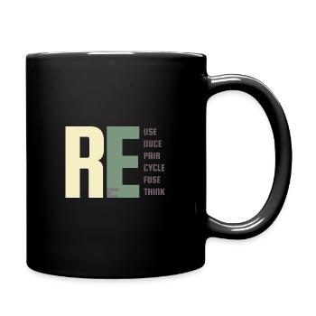 Nachhaltigkeit, ökologisch, Protest, Klimawandel - Tasse einfarbig - Schwarz - Rechts
