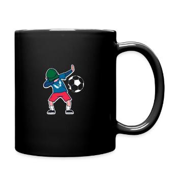Dabbing Fußballer - Tasse einfarbig - Schwarz - Rechts