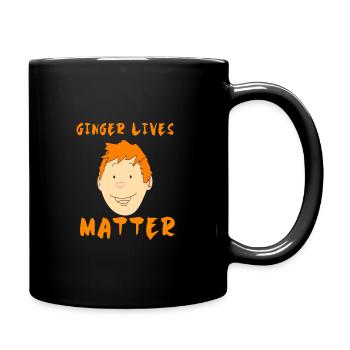 Ingwer lebt Materie, Ingwer und stolz - Tasse einfarbig - Schwarz - Rechts