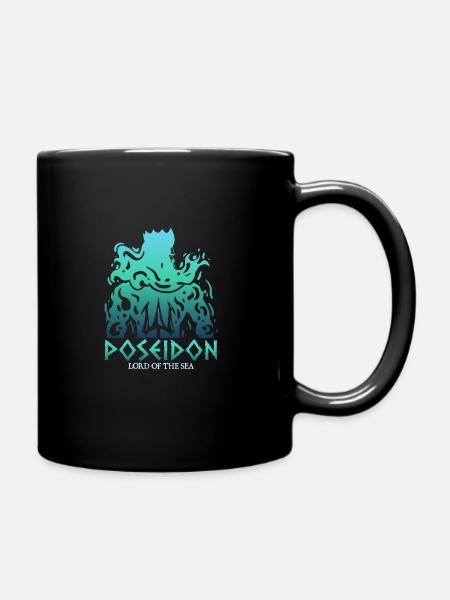 Poseidon Trident T Shirt Greek Gods Lord - Full Colour Mug - black