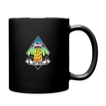 Funny UFO Alien Kidnapping Lost Socks - Full Colour Mug - black - Right