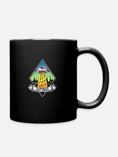 Drôle d’OVNI-alien kidnapping des chaussettes perdues - Mug uni - noir