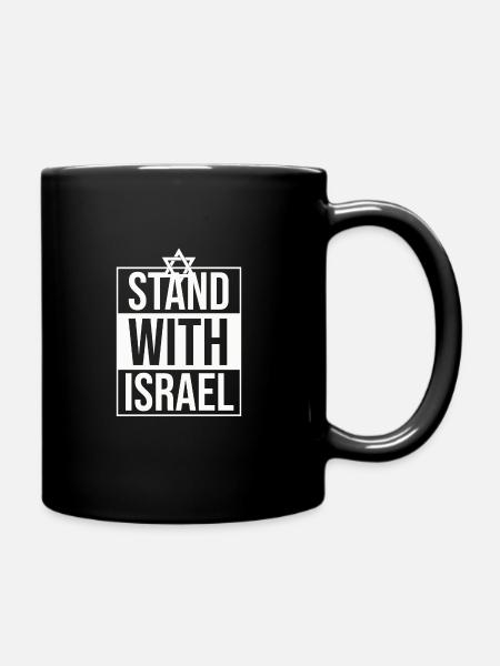 Stand With Israel/ Solidarität mit Israel - Tasse einfarbig - Schwarz