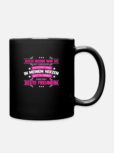 Freundschaft Beste Freundinnen Motiv Freundin - Tasse einfarbig - Schwarz