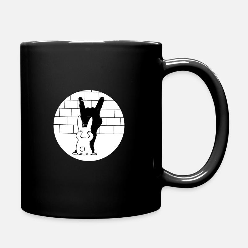 Lustige SchattenKaninchen - Tasse einfarbig - Schwarz