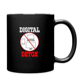 digital Detox Minimalismus Auszeit offline virtuel - Tasse einfarbig - Schwarz - Rechts