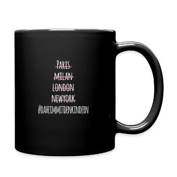 Daheim Mit Den Kindern Quarantäne Lockdown - Tasse einfarbig - Schwarz - Rechts