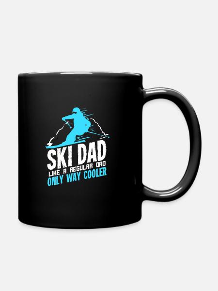 Ski Geschenk für einen Ski Dad - Tasse einfarbig - Schwarz