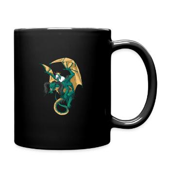 Drachengeschenk für einen Fantasy-Nerd - Tasse einfarbig - Schwarz - Rechts