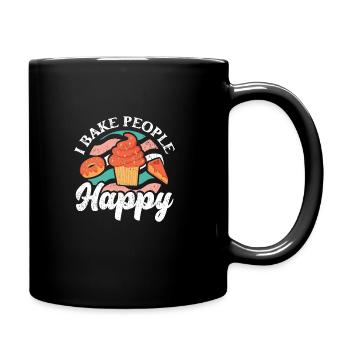 I bake people happy für Bäcker - Tasse einfarbig - Schwarz - Rechts