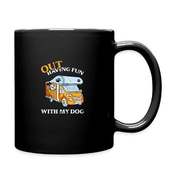 Out Having Fun With My Dog - Camping Motorhome - Full Colour Mug - black - Right