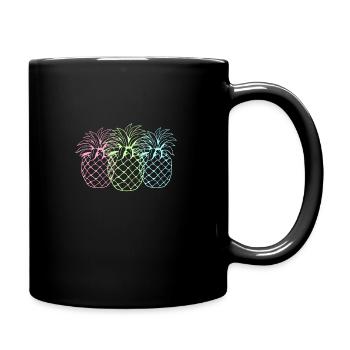 Pastell Ananas - Tasse einfarbig - Schwarz - Rechts