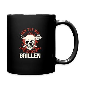 Der tut nix der will nur Grillen - Tasse einfarbig - Schwarz - Rechts