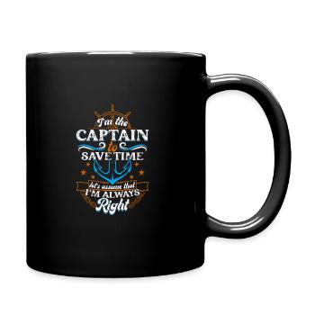 Yacht Boot Segeln Bootsbesitzer - Tasse einfarbig - Schwarz - Rechts