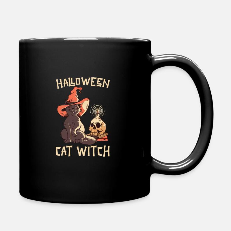 Halloween Halloween Katze Hexe - Tasse einfarbig - Schwarz