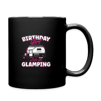 Glamping Birthday Girl Let's Go Glamping - Full Colour Mug - black - Right