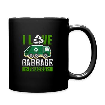 Trash Garbage Truck I Love Garbage Trucks - Full Colour Mug - black - Right