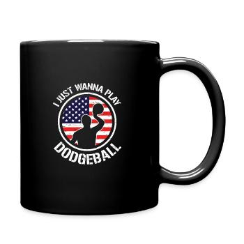 Funny Dodgeball Dodgeball - Full Colour Mug - black - Right