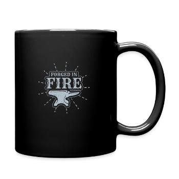Im Feuer geschmiedeter Schmied - Tasse einfarbig - Schwarz - Rechts