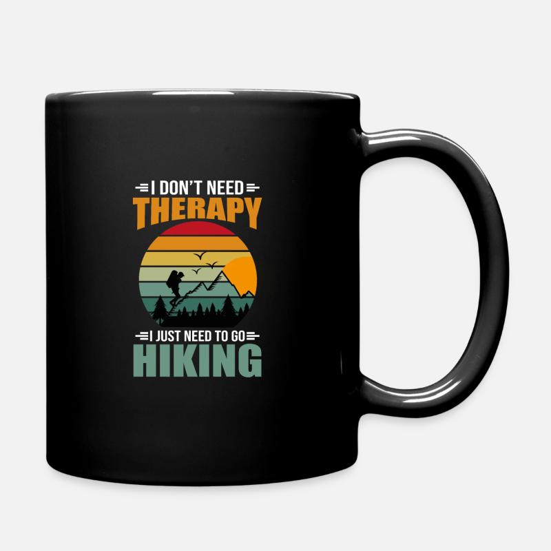Hiking - Hiking with a backpack - Full Colour Mug - black