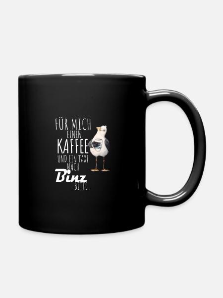 Ich muss nur nach Binz - Ostsee Geschenk Logo Lieb - Tasse einfarbig - Schwarz