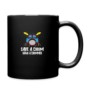 Drummer Drums Music Drum Set Drumming - Full Colour Mug - black - Right