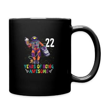 22nd Birthday Astronaut Astronomy Solar System - Full Colour Mug - black - Right