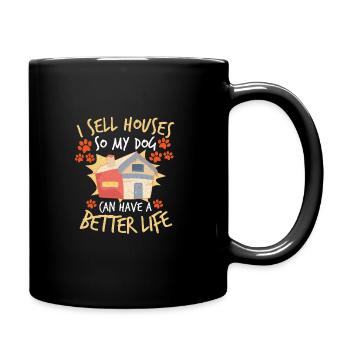 Real Estate Agent Realtor Dog Lover Dog Owner - Tasse einfarbig - Schwarz - Rechts