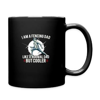 Fechten Vater Fechter Zaun Sohn Tochter - Tasse einfarbig - Schwarz - Rechts