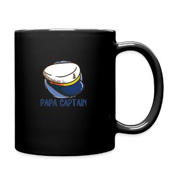 Boating Dad Boat Captain Pontoon Sailor Cruising - Full Colour Mug - black - Right