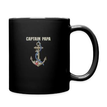 Boating Dad Boat Captain Pontoon Sailor Cruising - Full Colour Mug - black - Right