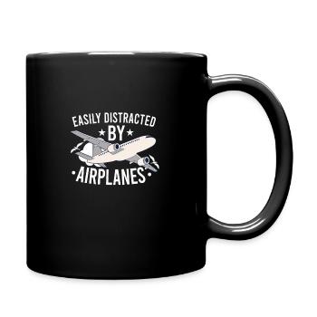 Pilot Aviation Airplane Airline Future Pilots - Full Colour Mug - black - Right