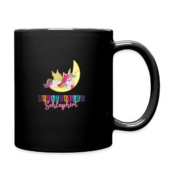 Offizielles Schlafshirt Kinder Einhorn Süß - Tasse einfarbig - Schwarz - Rechts
