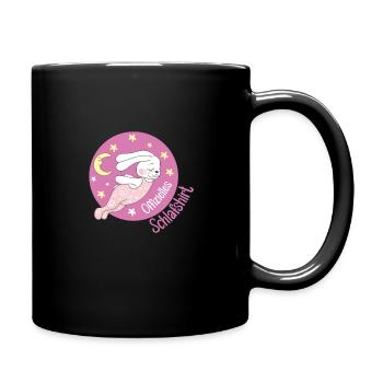 Hase Offizielles Schlafshirt Kinder Frauen - Tasse einfarbig - Schwarz - Rechts