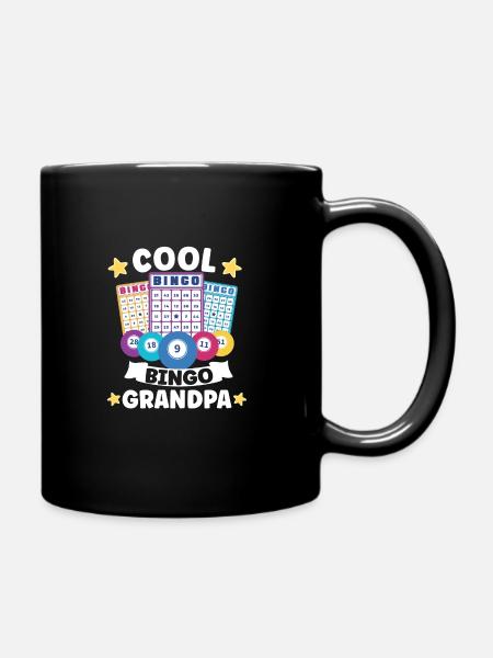 Bingo Card Game Grandma Bingo Player Bingo Cards - Ensfarvet krus - sort