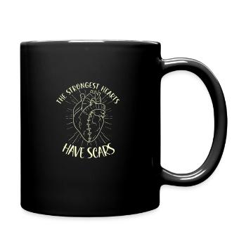 Open Heart Surgery Heart Surgery Survivor Gift - Full Colour Mug - black - Right