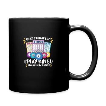 Bingo Card Game Grandma Bingo Player Bingo Cards - Tasse einfarbig - Schwarz - Rechts