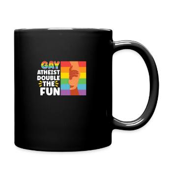 Gay LGBTQ Atheist Atheism Anti Religion Securalism - Tasse einfarbig - Schwarz - Rechts