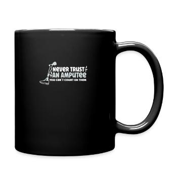 Handicapped Wheelchair Cyborg Leg Arm Amputee - Full Colour Mug - black - Right