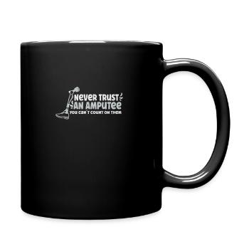 Handicapped Wheelchair Cyborg Leg Arm Amputee - Full Colour Mug - black - Right
