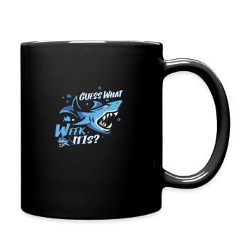 Shark Ocean Predator Scuba Diver Diving - Full Colour Mug - black - Right