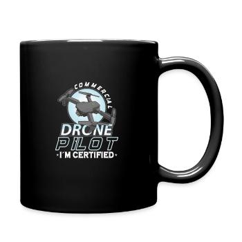 Drone Pilot Grandpa Gift Idea Old Man With - Full Colour Mug - black - Right