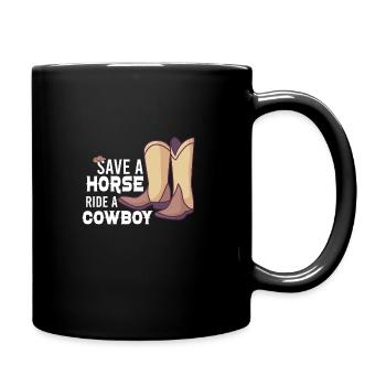 Cowboy Barn Bull Rider Rodeo Country Western - Tasse einfarbig - Schwarz - Rechts