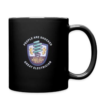 Electrician Electrical Engineer Lineman Electrical - Full Colour Mug - black - Right
