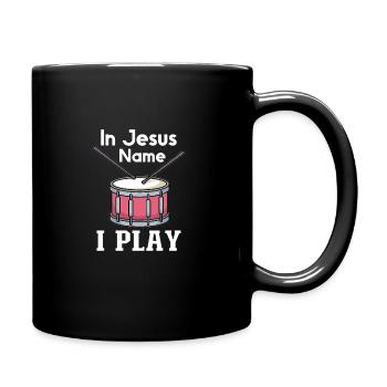 Drum Player Jesus Drum set Pick Jesus Drums Player - Full Colour Mug - black - Right